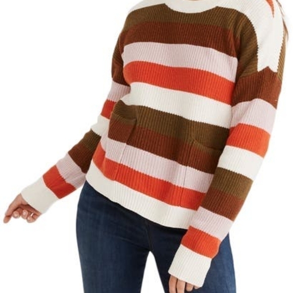 Madewell Patch Pocket Pullover Sweater in Walton Stripe - Picture 2 of 7